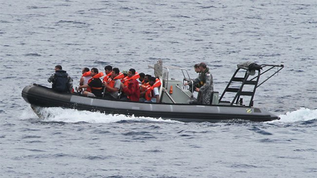 Australian navy intercepts Indonesian people-smuggling ship
