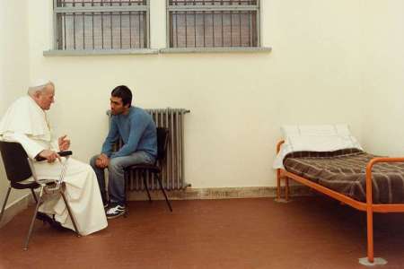 Pope John Paul II meets Mehmet Agca