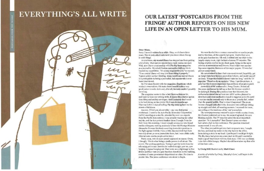 My first story in Big Issue Magazine&nbsp;(2006)