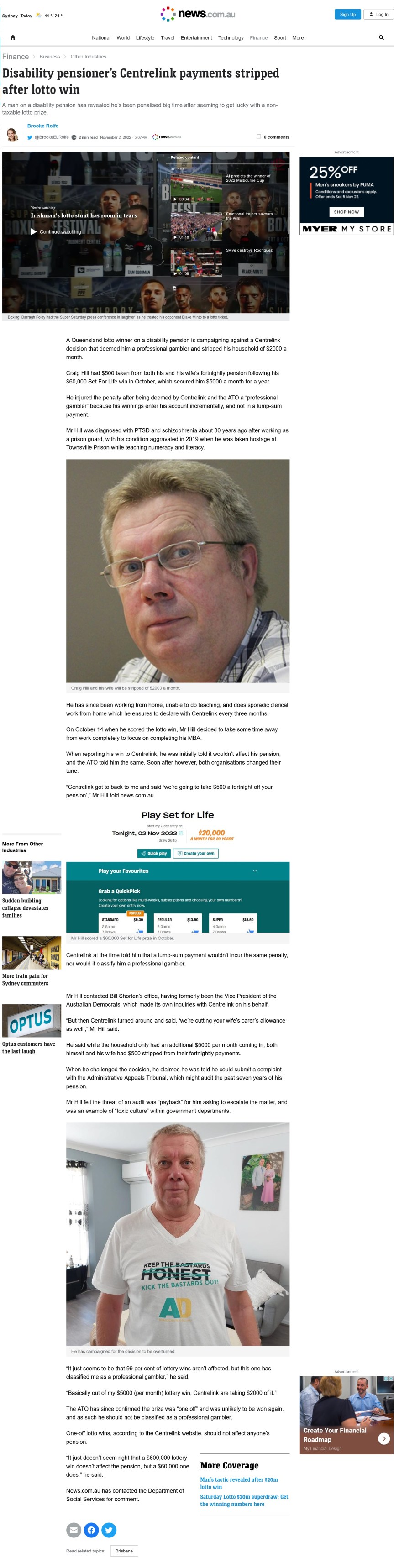 news.com.au article about my fight with&nbsp;Centrelink